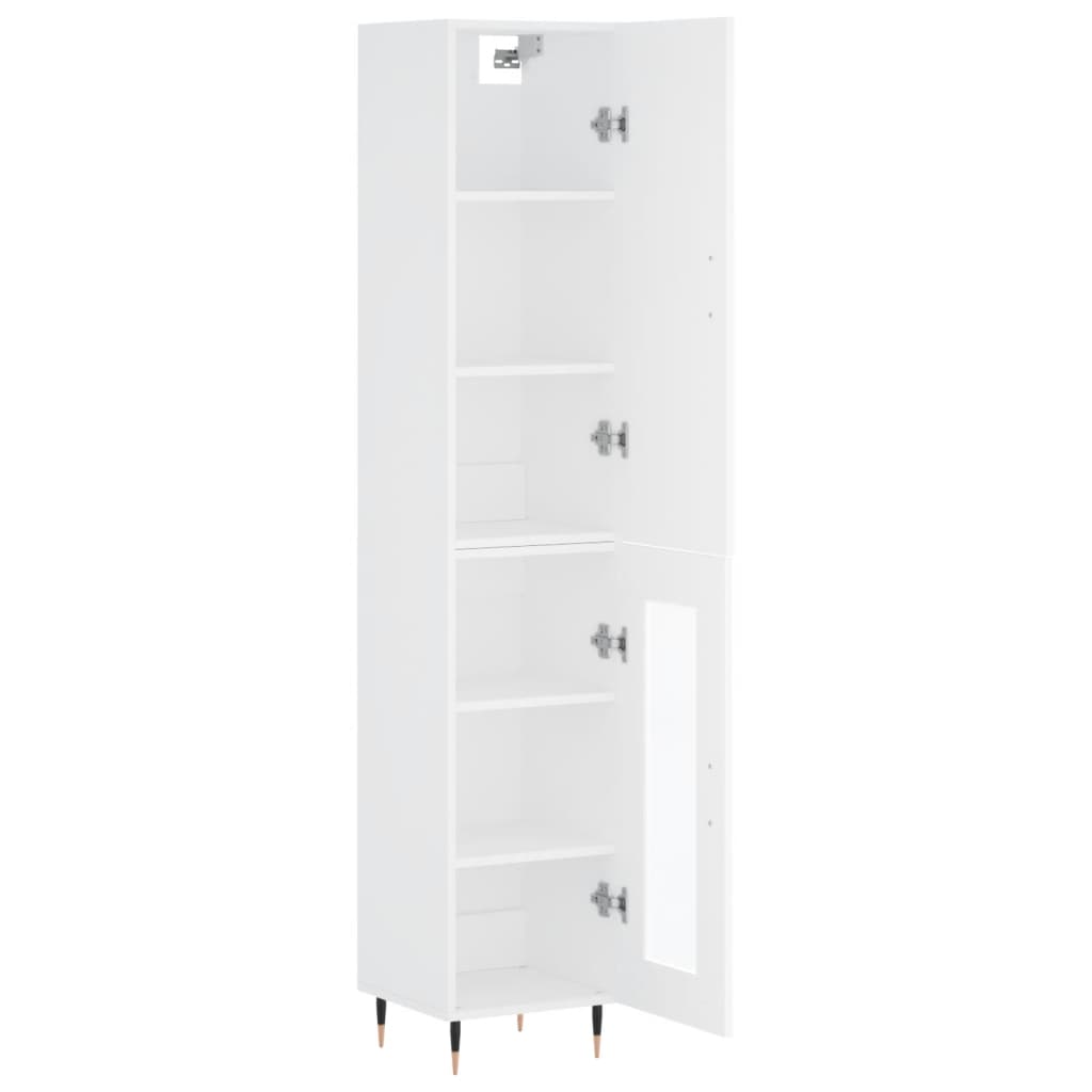 vidaXL Aparador alto madera contrachapada blanco 34,5x34x180 cm