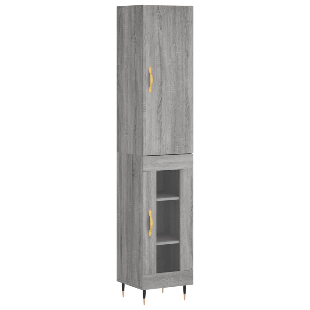 vidaXL Aparador alto madera contrachapada gris Sonoma 34,5x34x180 cm