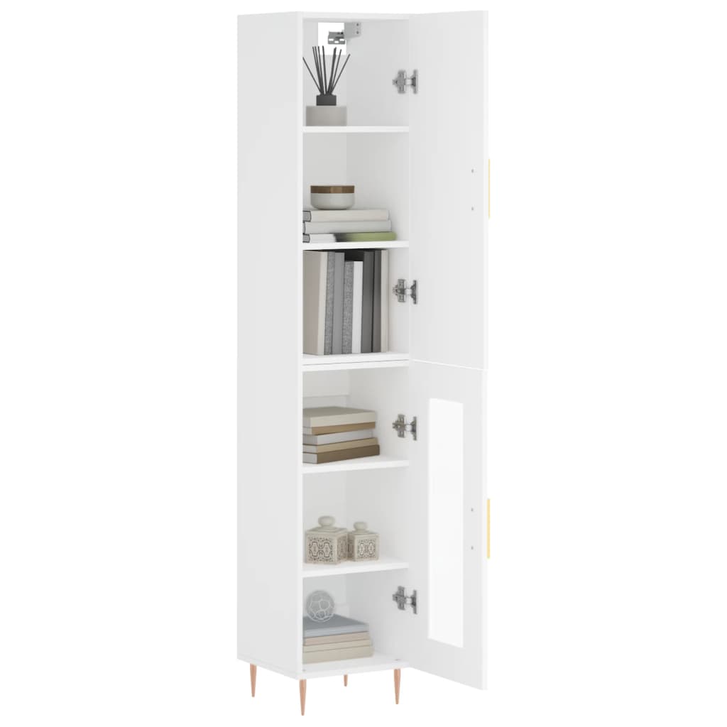 vidaXL Aparador alto madera contrachapada blanco 34,5x34x180 cm