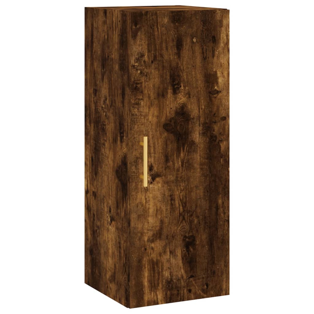 vidaXL Aparador de madera contrachapada roble ahumado 34,5x34x180 cm