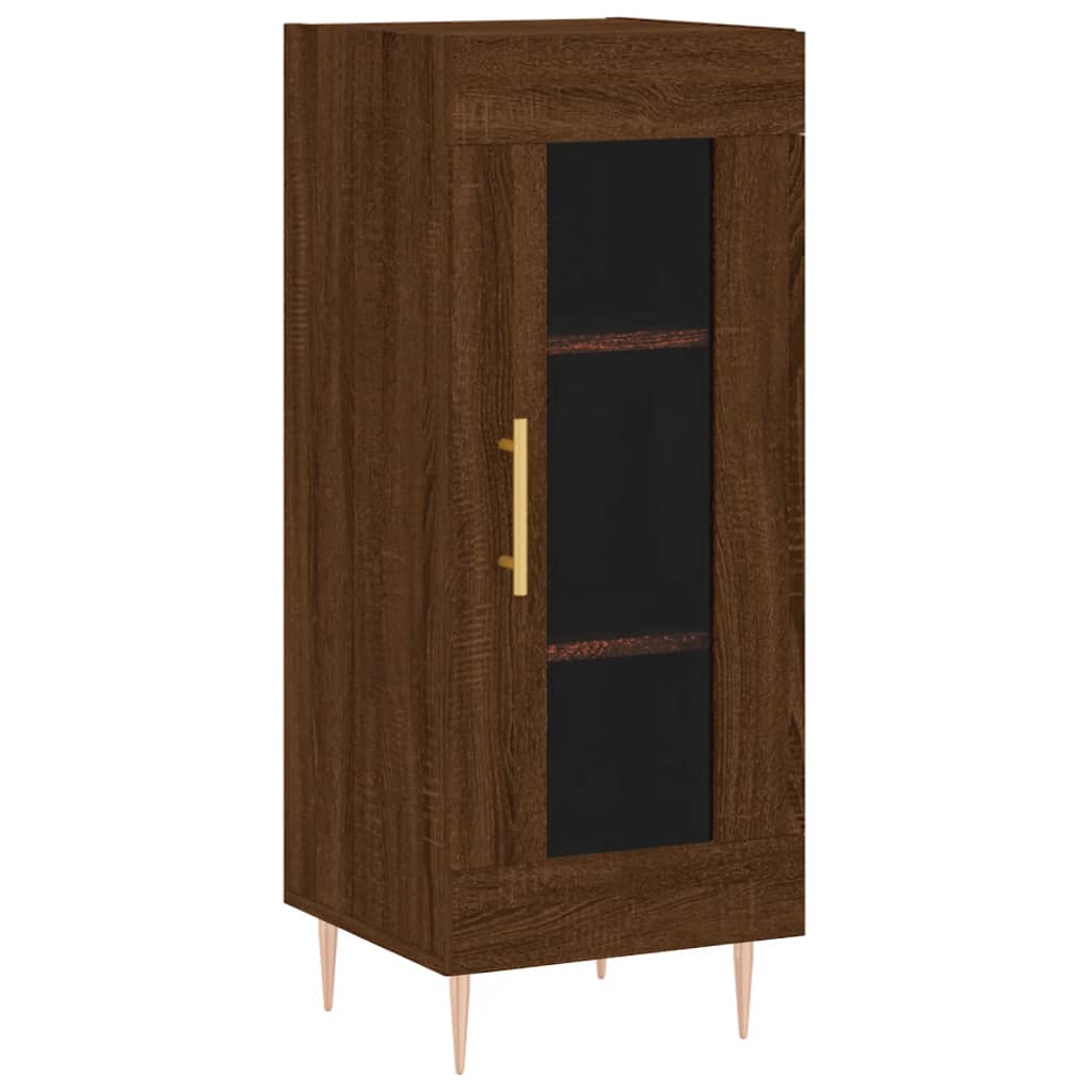 vidaXL Aparador alto madera contrachapada roble marrón 34,5x34x180 cm