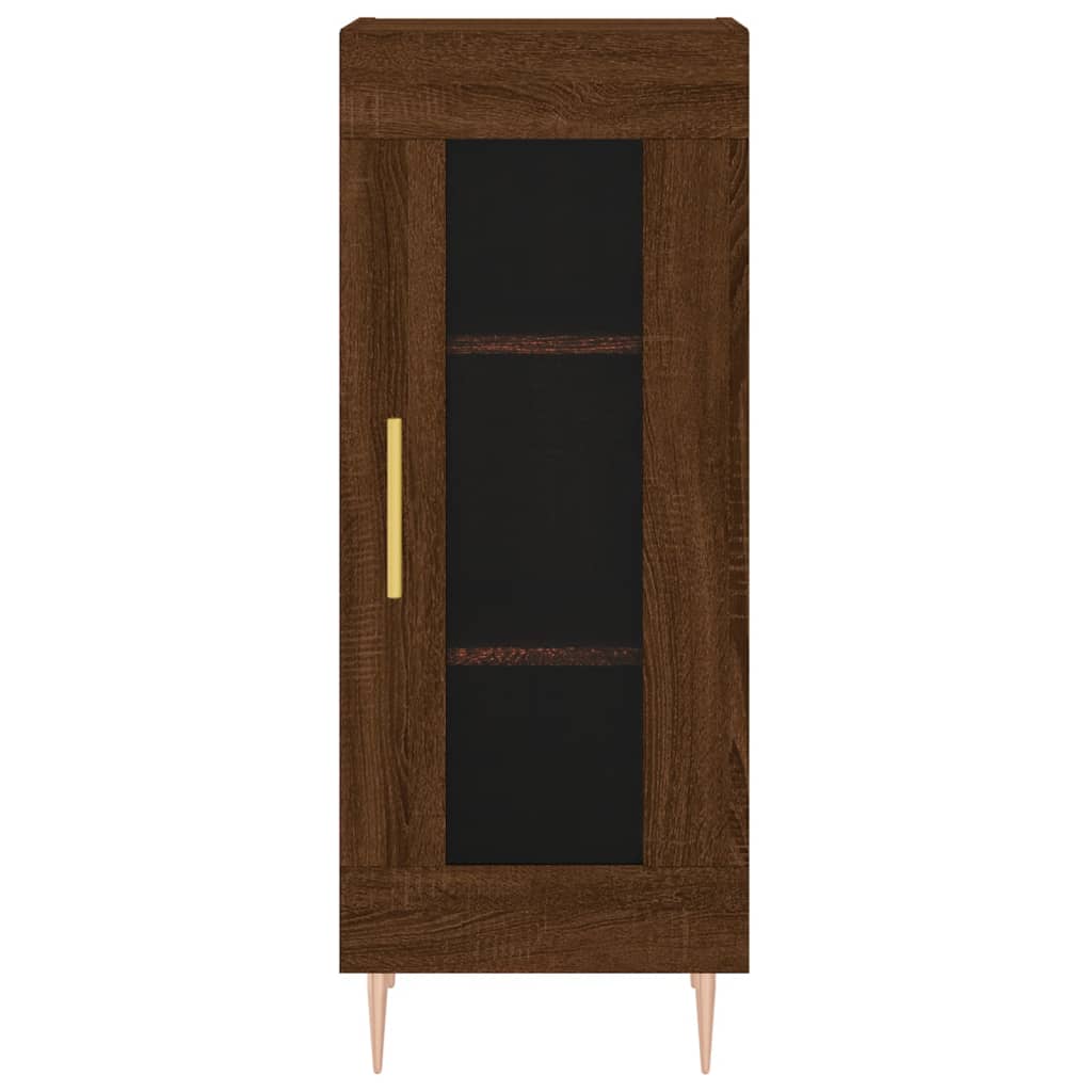 vidaXL Aparador alto madera contrachapada roble marrón 34,5x34x180 cm