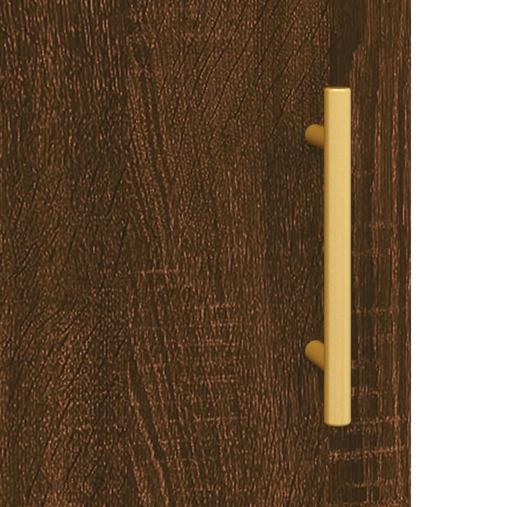 vidaXL Aparador alto madera contrachapada roble marrón 34,5x34x180 cm