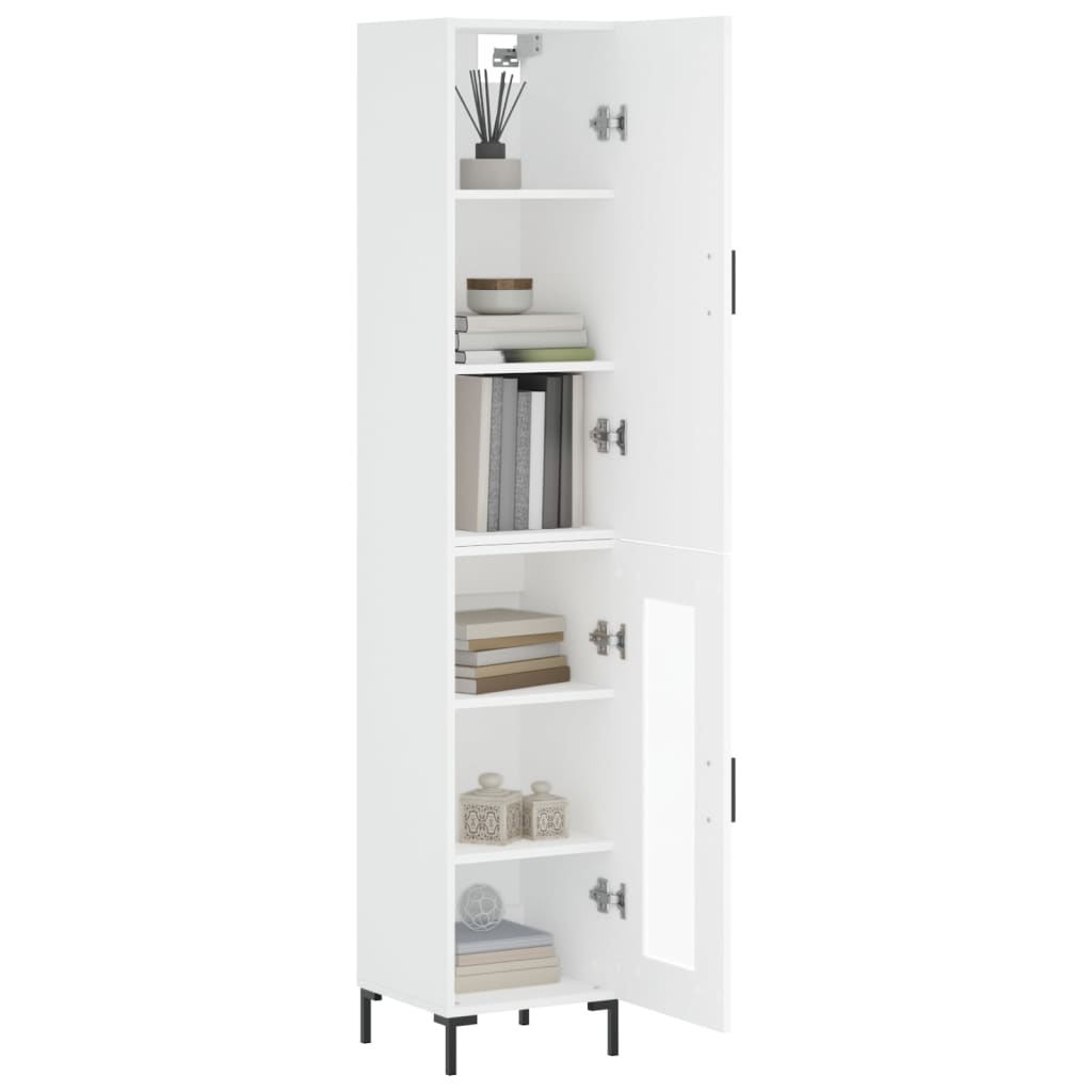 vidaXL Aparador alto madera contrachapada blanco 34,5x34x180 cm