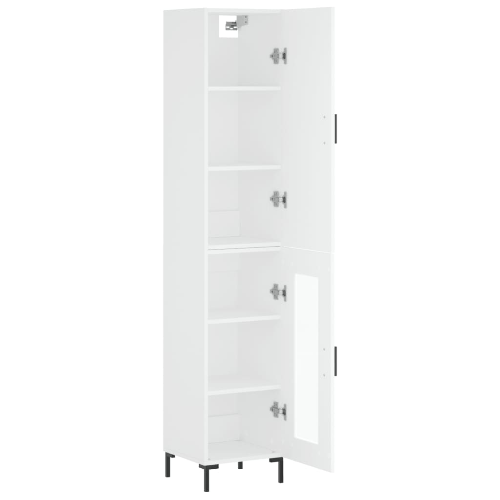 vidaXL Aparador alto madera contrachapada blanco 34,5x34x180 cm