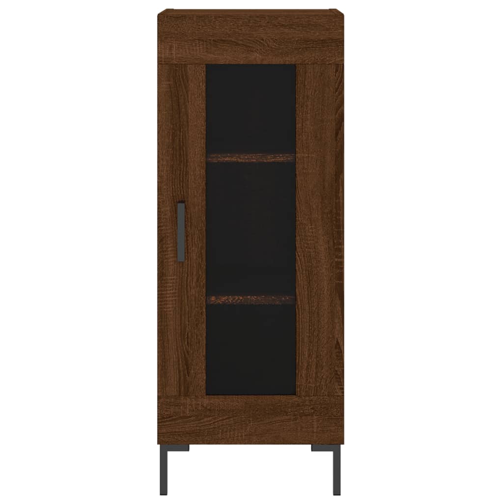 vidaXL Aparador alto madera contrachapada roble marrón 34,5x34x180 cm