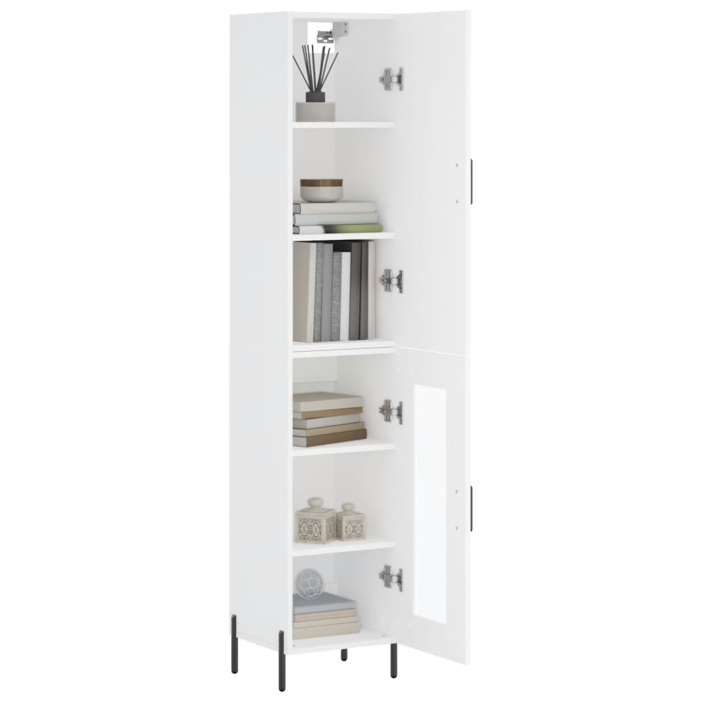 vidaXL Aparador alto madera contrachapada blanco 34,5x34x180 cm