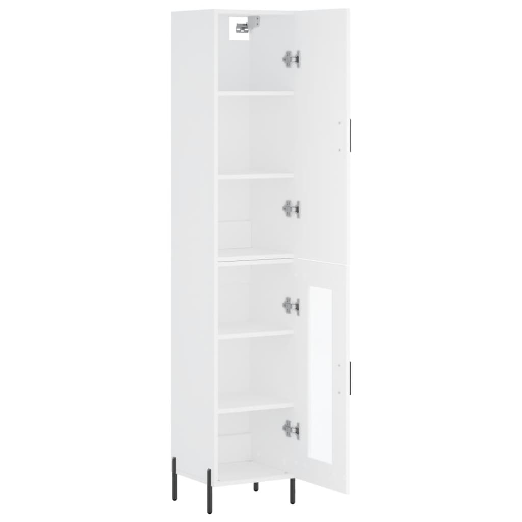 vidaXL Aparador alto madera contrachapada blanco 34,5x34x180 cm