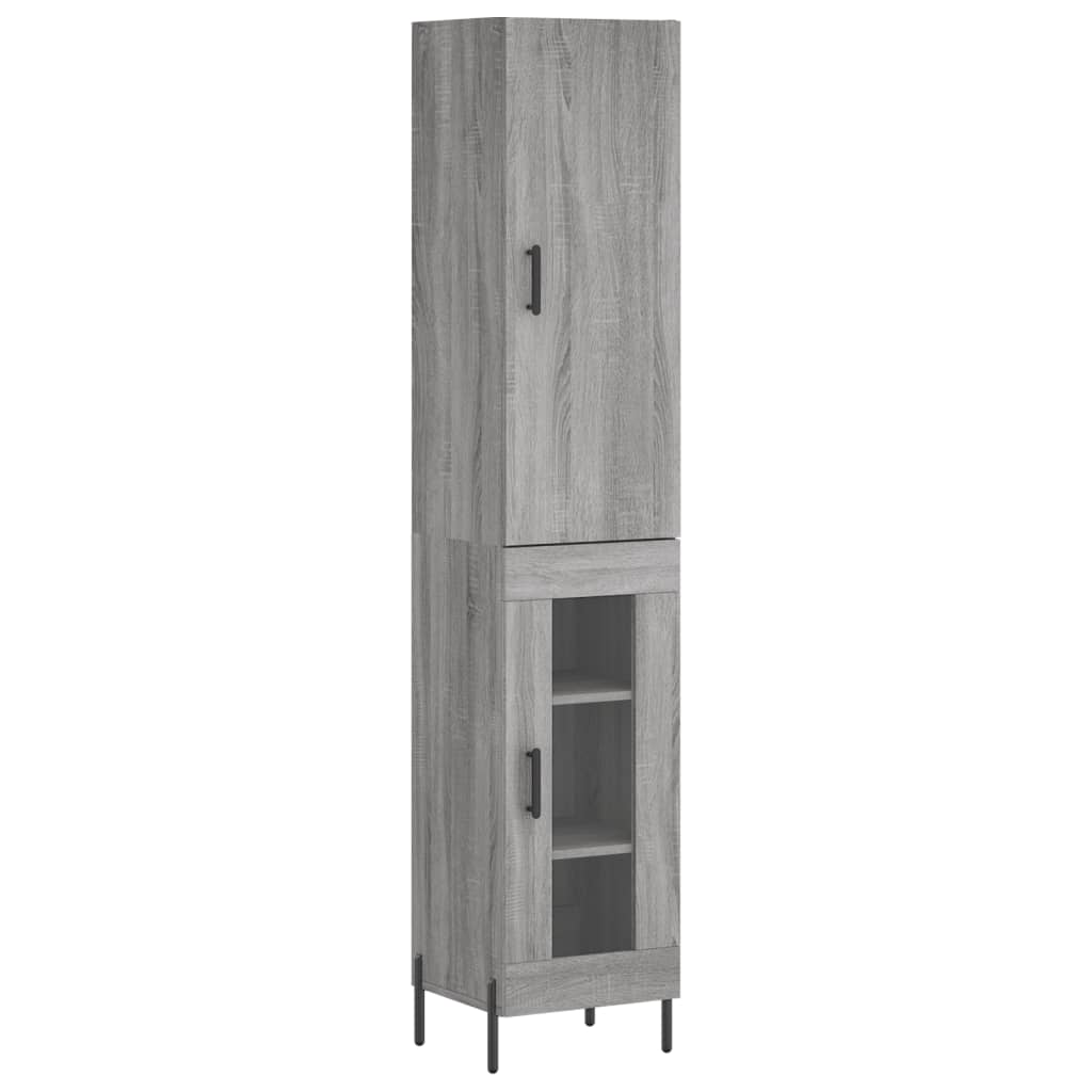 vidaXL Aparador alto madera contrachapada gris Sonoma 34,5x34x180 cm