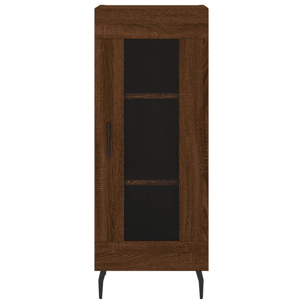 vidaXL Aparador alto madera contrachapada roble marrón 34,5x34x180 cm