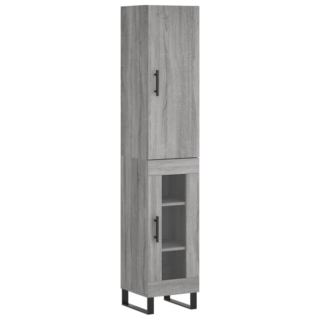 vidaXL Aparador alto madera contrachapada gris Sonoma 34,5x34x180 cm