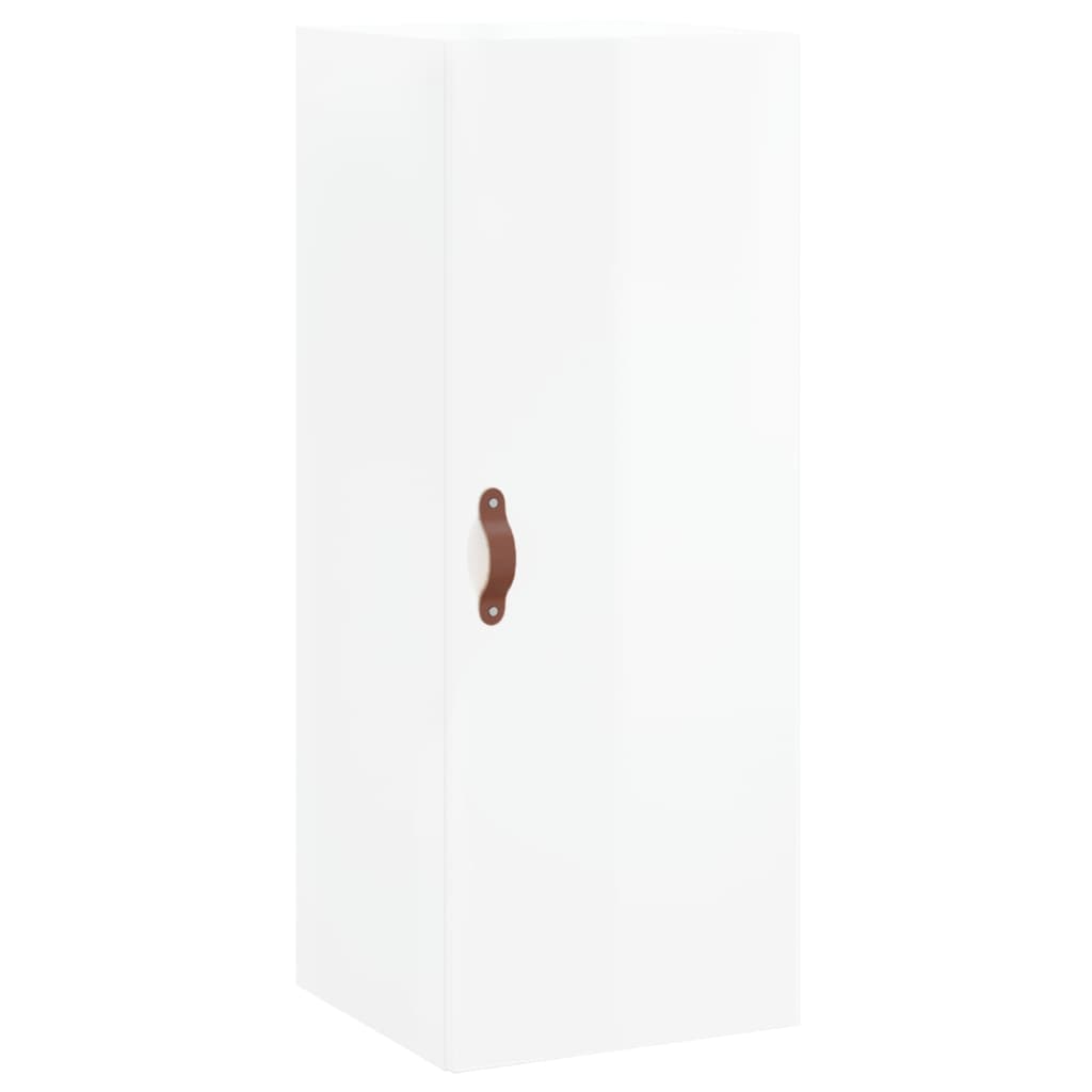 vidaXL Aparador alto madera contrachapada blanco brillo 34,5x34x180 cm