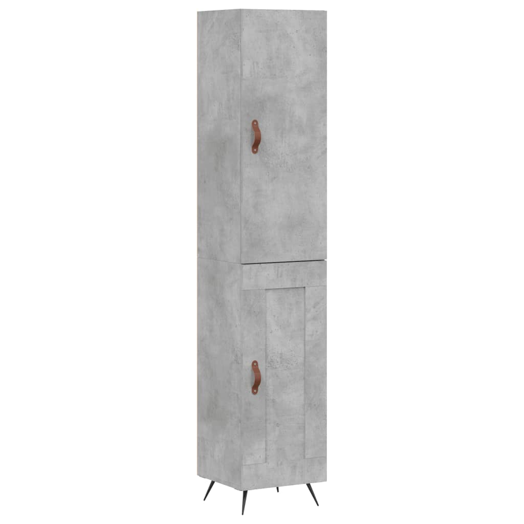 vidaXL Aparador de madera contrachapada gris hormigón 34,5x34x180 cm