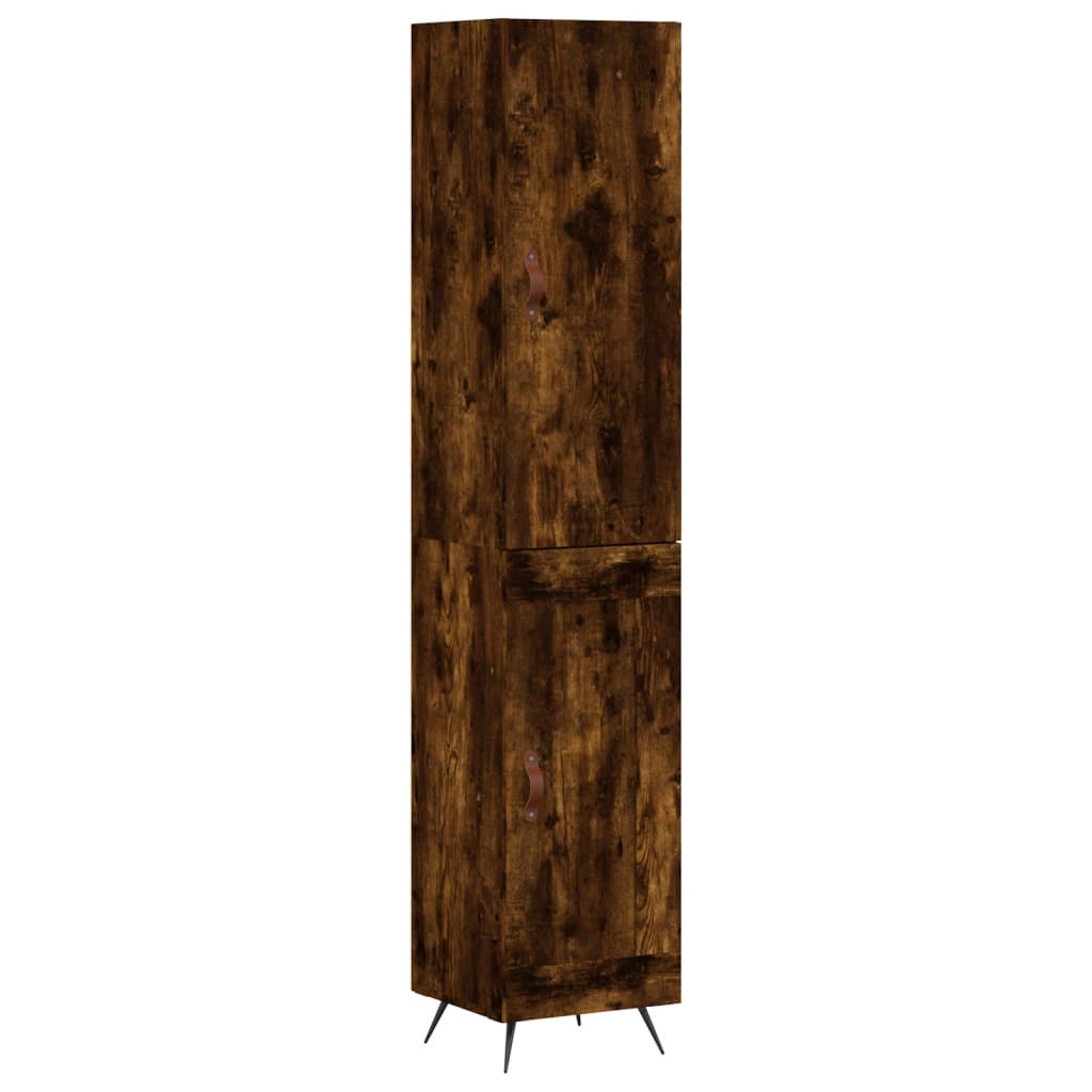 vidaXL Aparador de madera contrachapada roble ahumado 34,5x34x180 cm