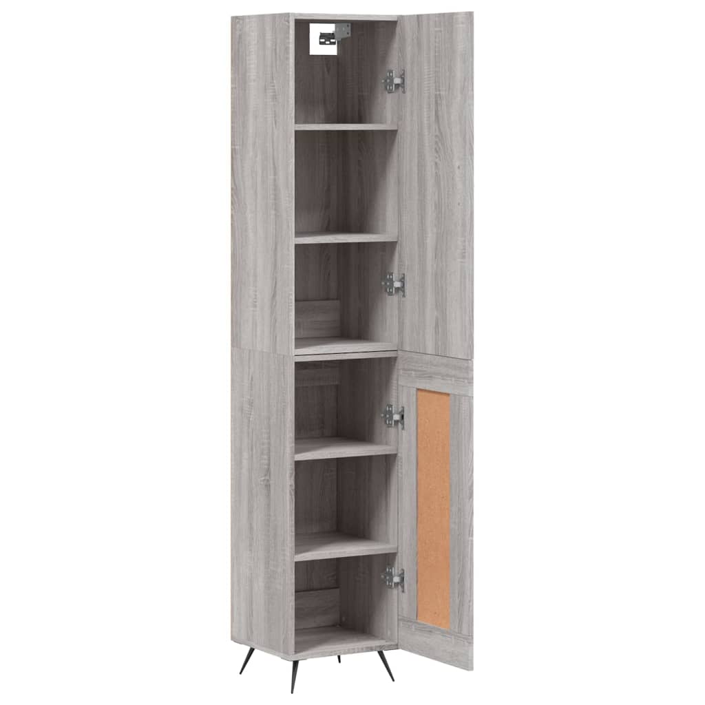 vidaXL Aparador alto madera contrachapada gris Sonoma 34,5x34x180 cm