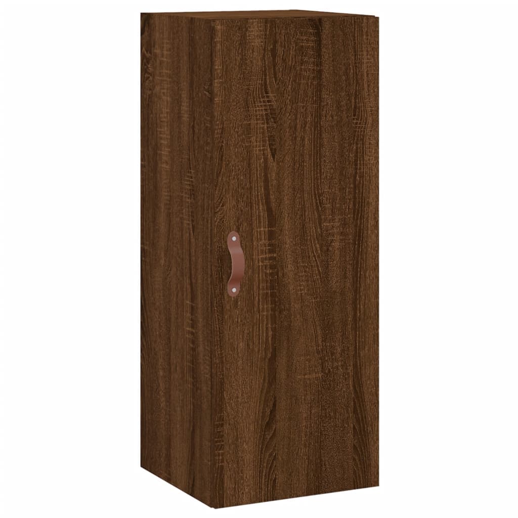 vidaXL Aparador alto madera contrachapada roble marrón 34,5x34x180 cm