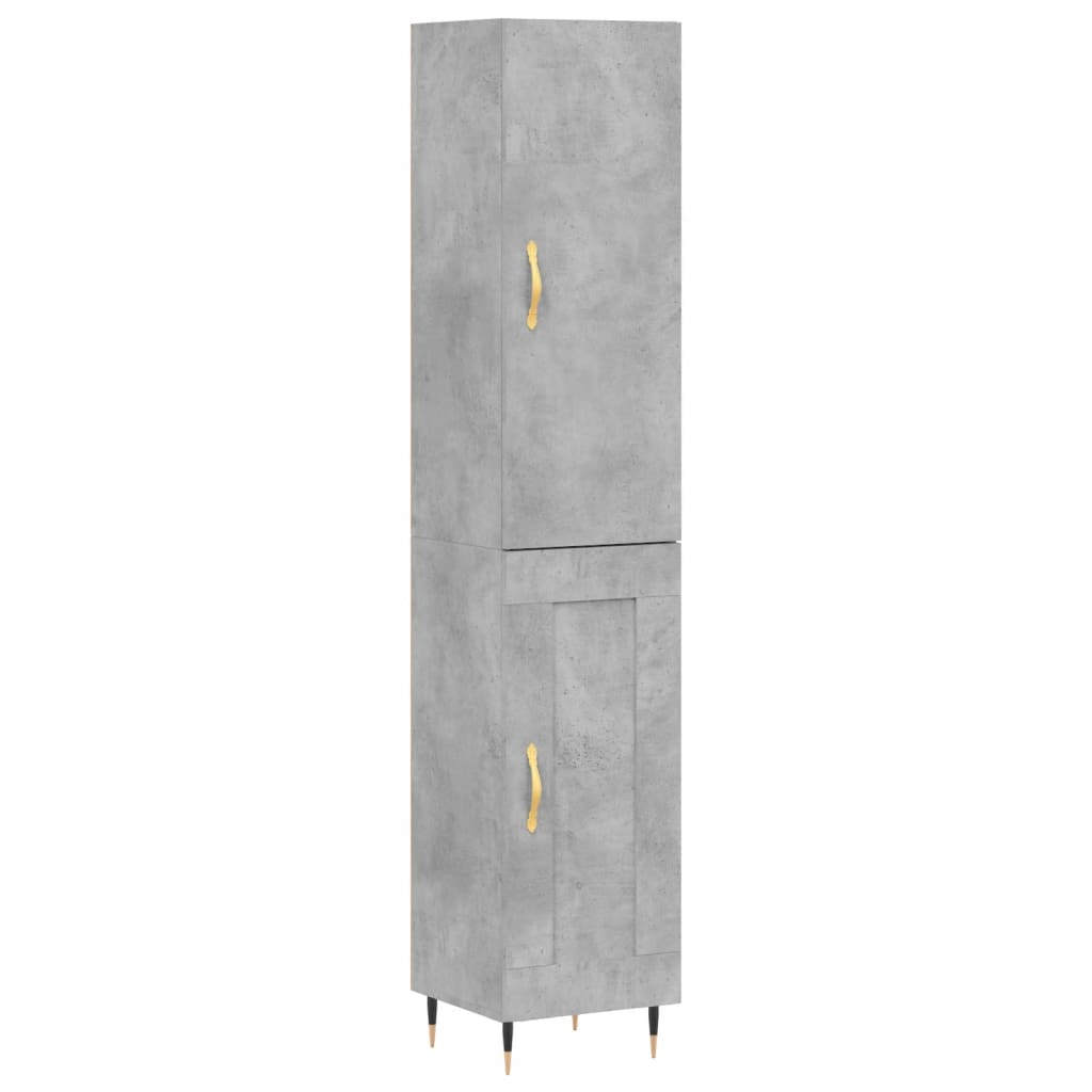 vidaXL Aparador de madera contrachapada gris hormigón 34,5x34x180 cm