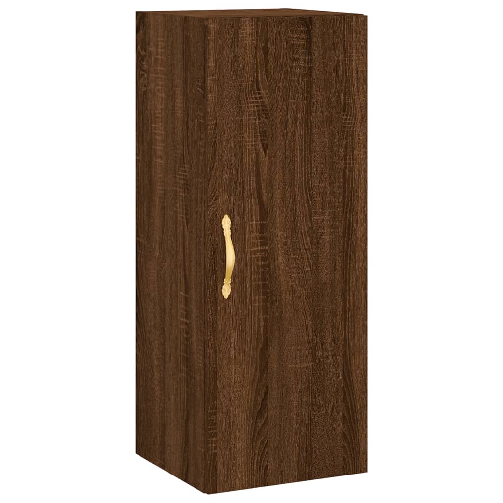 vidaXL Aparador alto madera contrachapada roble marrón 34,5x34x180 cm