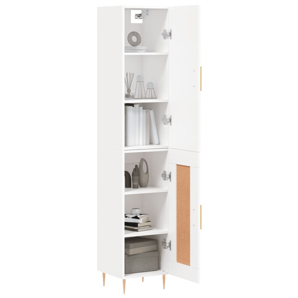 vidaXL Aparador alto madera contrachapada blanco 34,5x34x180 cm