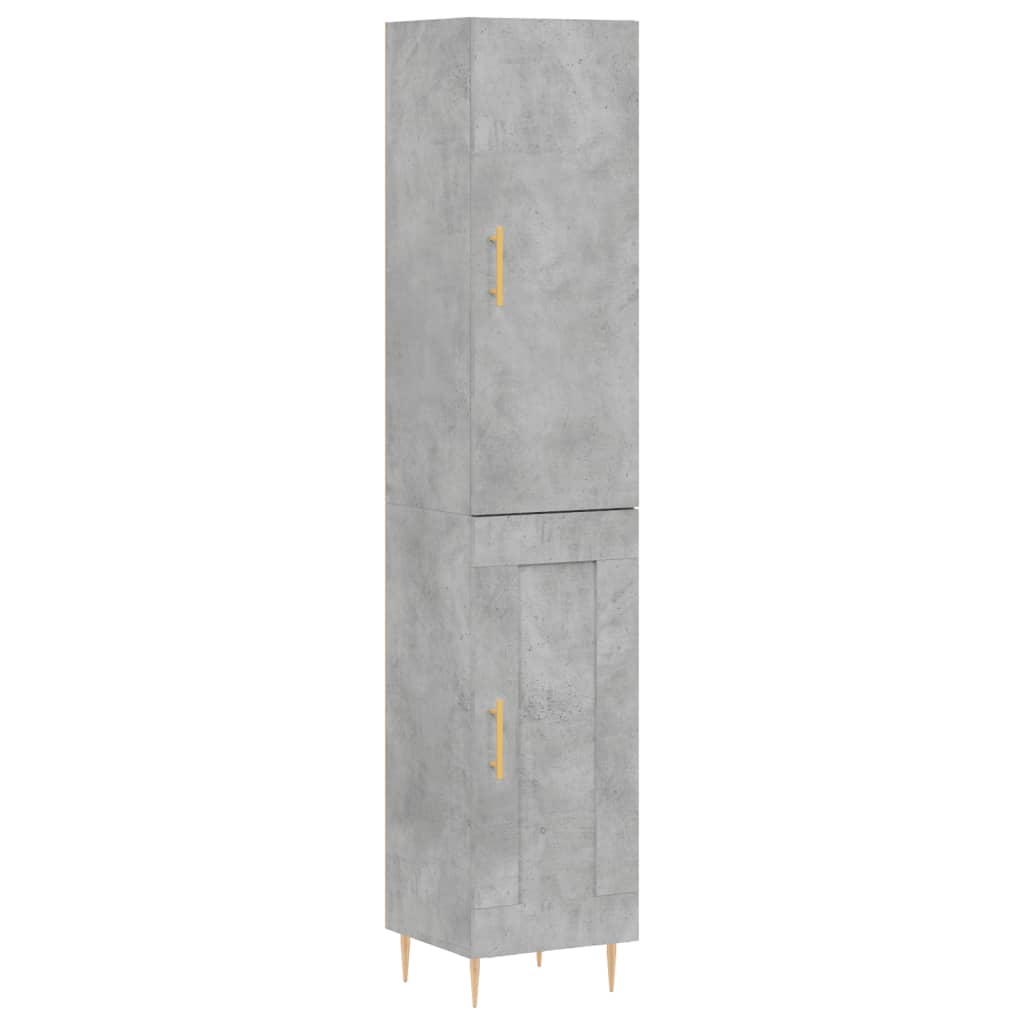 vidaXL Aparador de madera contrachapada gris hormigón 34,5x34x180 cm