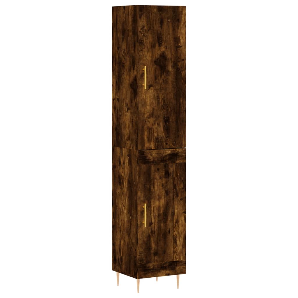 vidaXL Aparador de madera contrachapada roble ahumado 34,5x34x180 cm