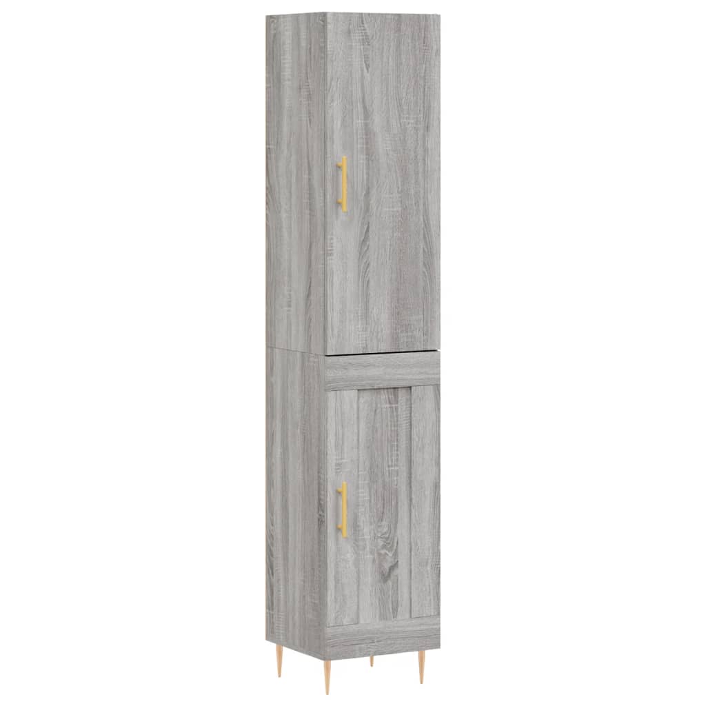 vidaXL Aparador alto madera contrachapada gris Sonoma 34,5x34x180 cm