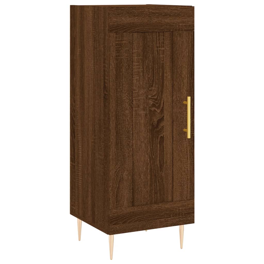 vidaXL Aparador alto madera contrachapada roble marrón 34,5x34x180 cm