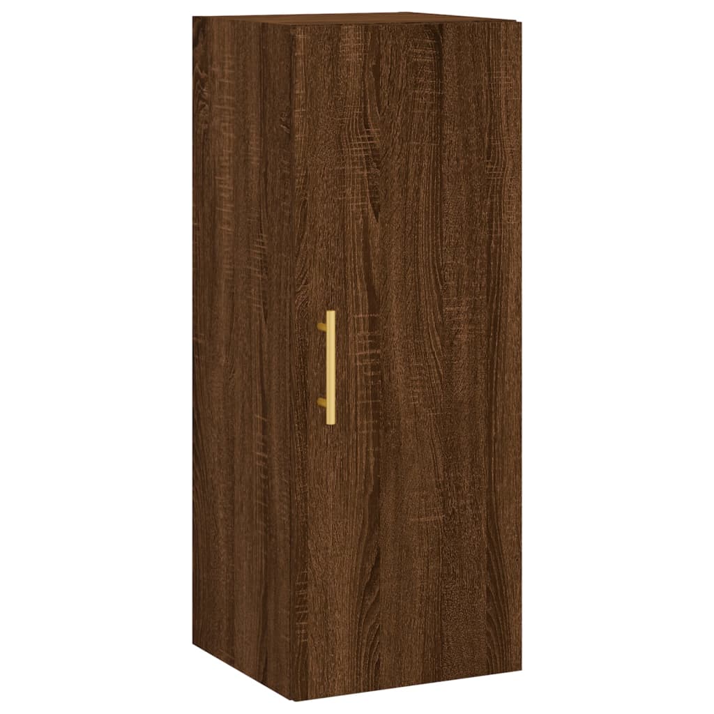 vidaXL Aparador alto madera contrachapada roble marrón 34,5x34x180 cm