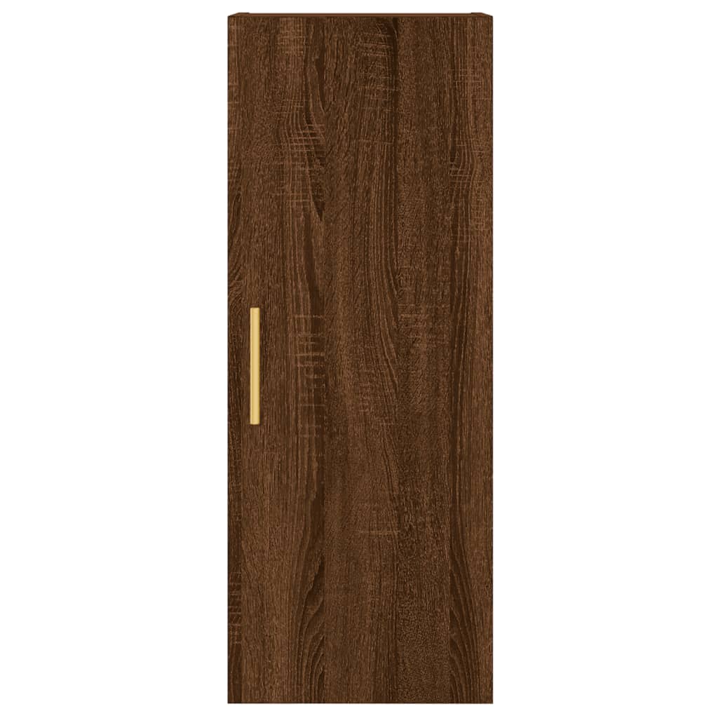 vidaXL Aparador alto madera contrachapada roble marrón 34,5x34x180 cm