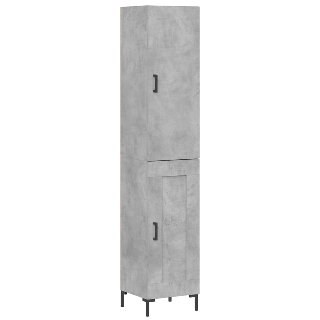 vidaXL Aparador de madera contrachapada gris hormigón 34,5x34x180 cm