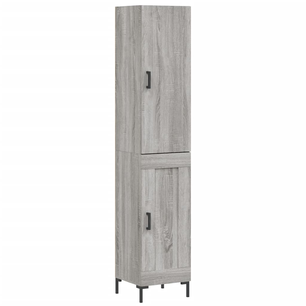 vidaXL Aparador alto madera contrachapada gris Sonoma 34,5x34x180 cm