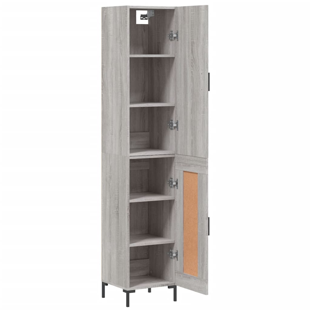 vidaXL Aparador alto madera contrachapada gris Sonoma 34,5x34x180 cm