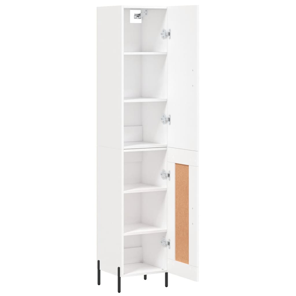 vidaXL Aparador alto madera contrachapada blanco 34,5x34x180 cm