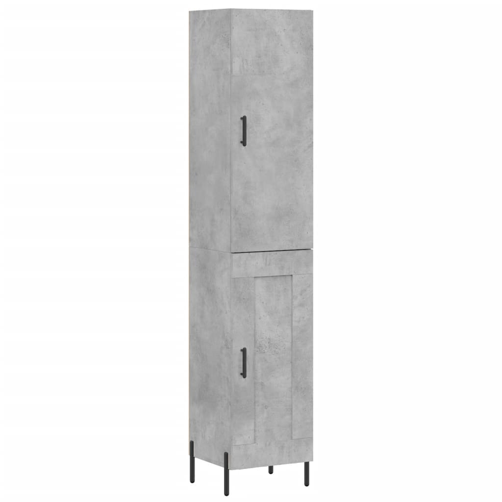 vidaXL Aparador de madera contrachapada gris hormigón 34,5x34x180 cm