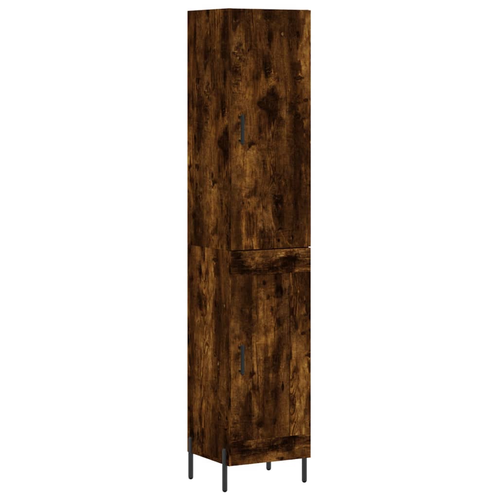 vidaXL Aparador de madera contrachapada roble ahumado 34,5x34x180 cm