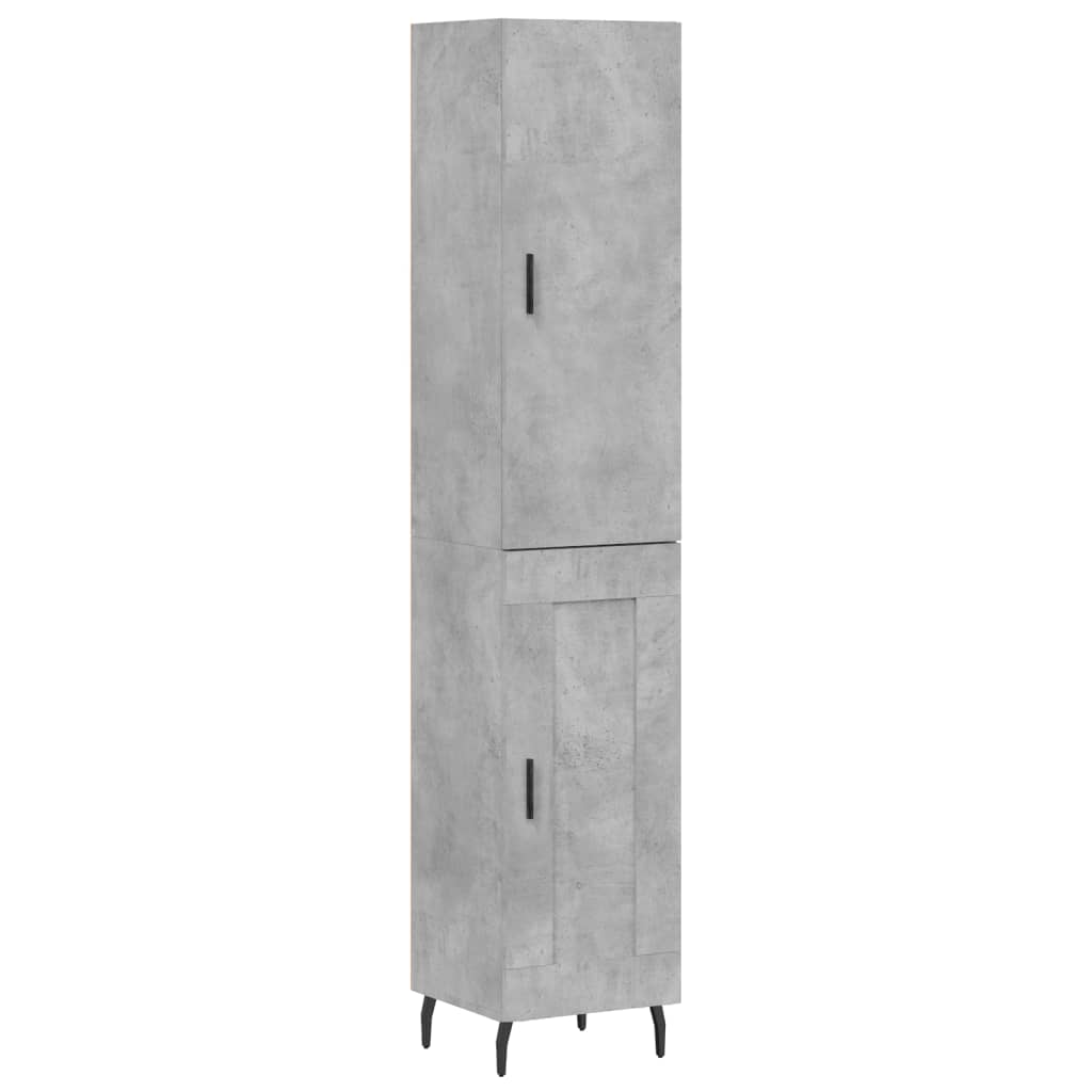 vidaXL Aparador de madera contrachapada gris hormigón 34,5x34x180 cm