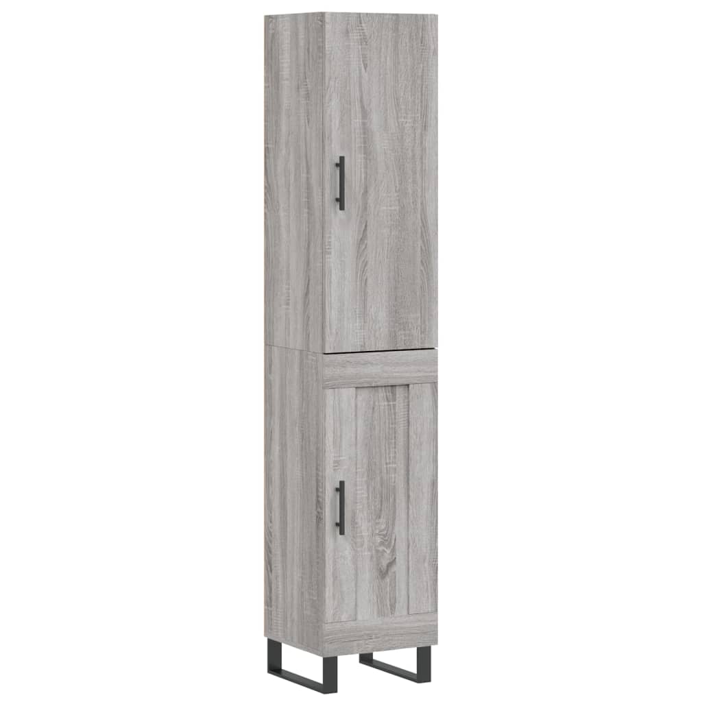 vidaXL Aparador alto madera contrachapada gris Sonoma 34,5x34x180 cm