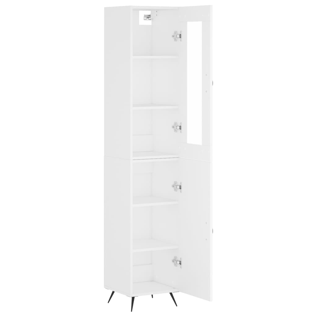 vidaXL Aparador alto madera contrachapada blanco 34,5x34x180 cm