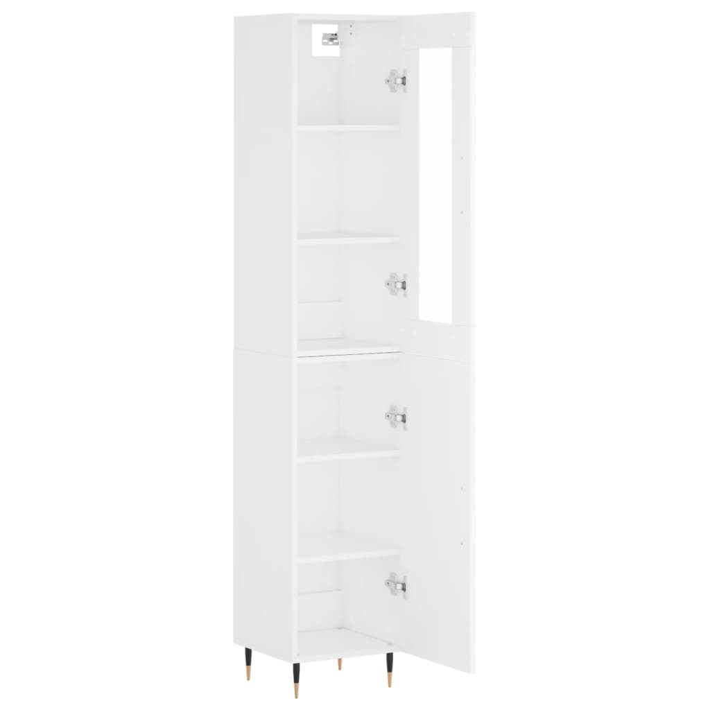 vidaXL Aparador alto madera contrachapada blanco 34,5x34x180 cm