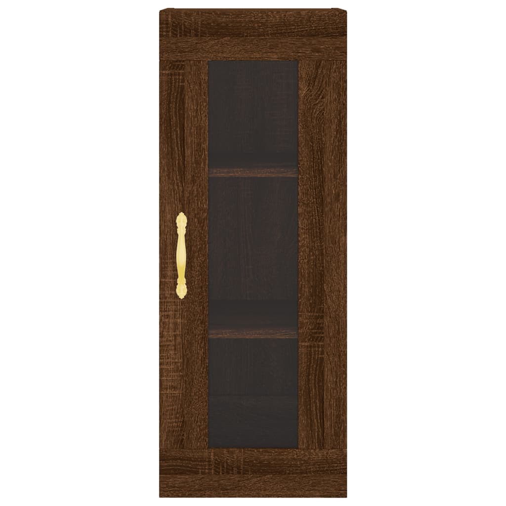 vidaXL Aparador alto madera contrachapada roble marrón 34,5x34x180 cm