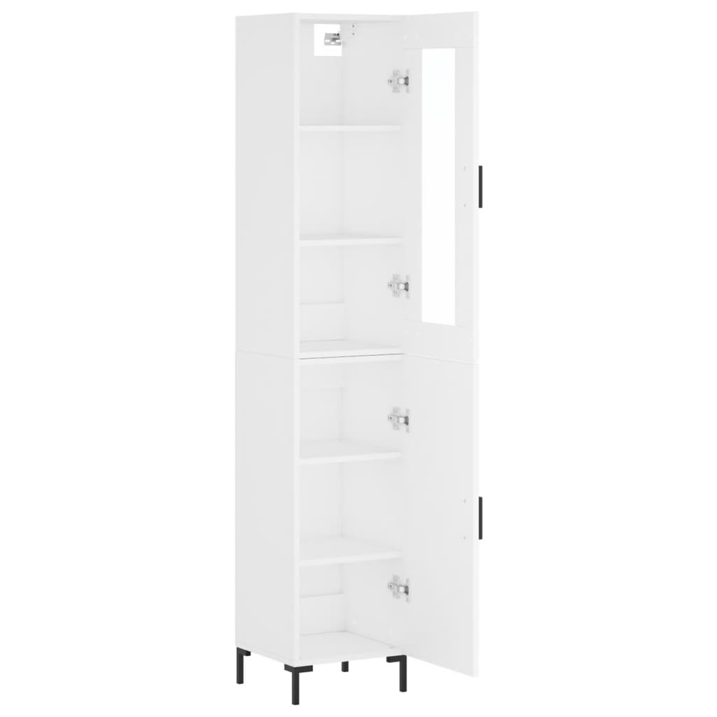 vidaXL Aparador alto madera contrachapada blanco 34,5x34x180 cm