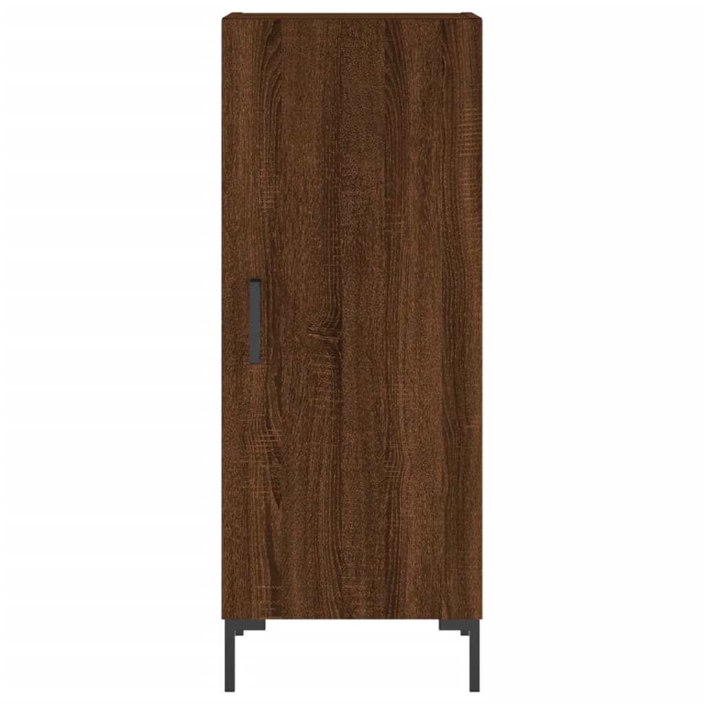 vidaXL Aparador alto madera contrachapada roble marrón 34,5x34x180 cm