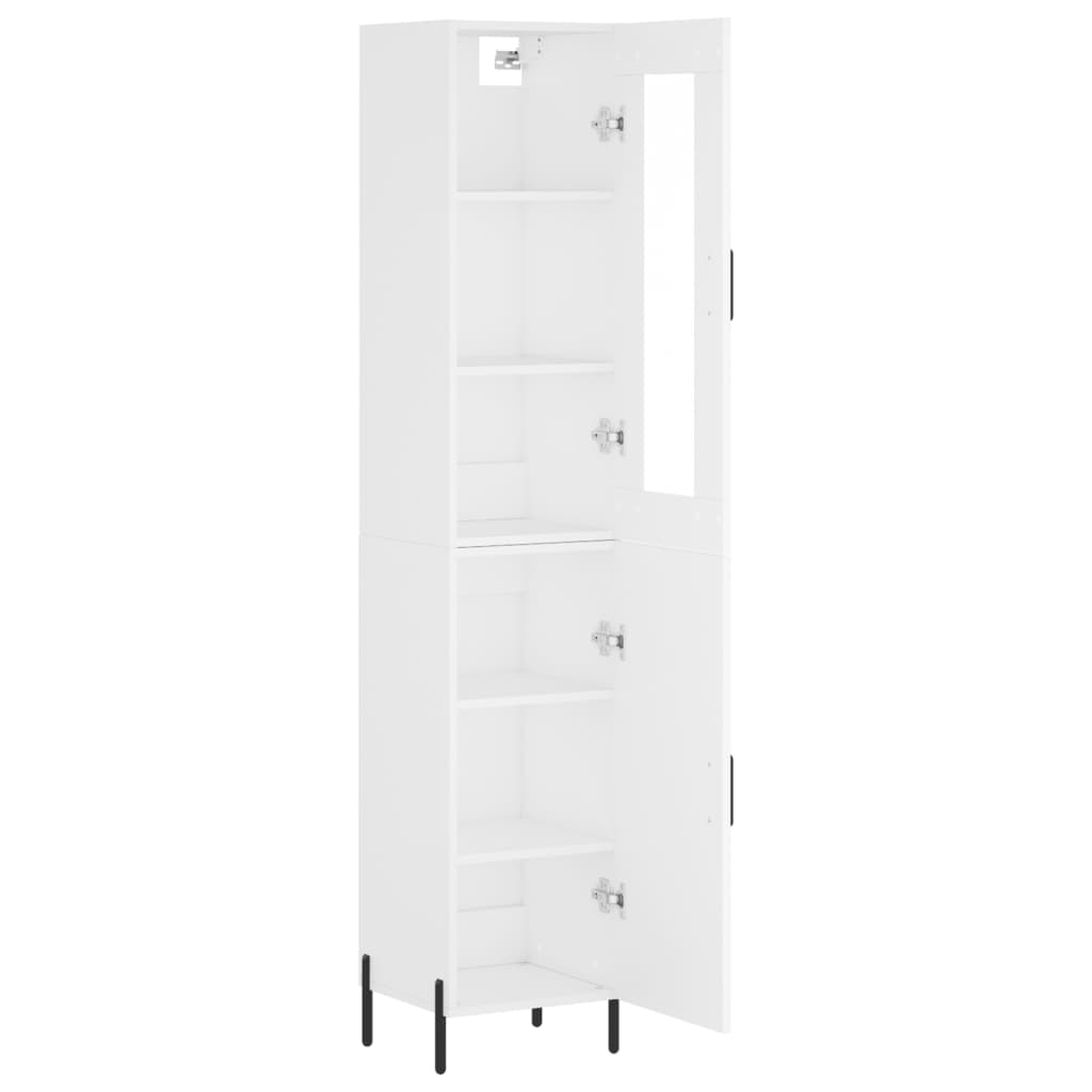 vidaXL Aparador alto madera contrachapada blanco 34,5x34x180 cm