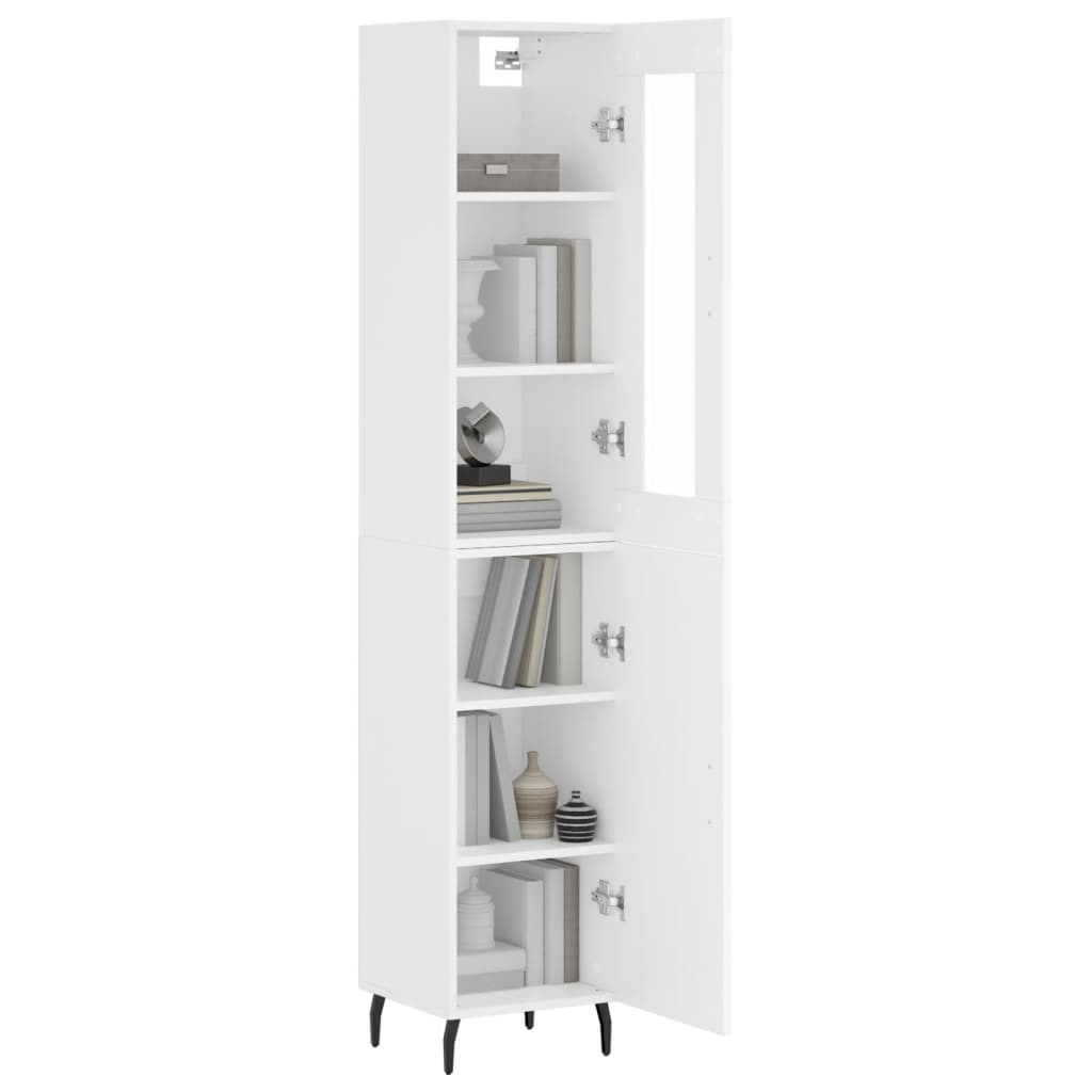 vidaXL Aparador alto madera contrachapada blanco 34,5x34x180 cm