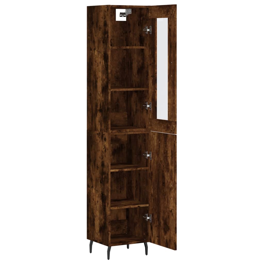 vidaXL Aparador de madera contrachapada roble ahumado 34,5x34x180 cm