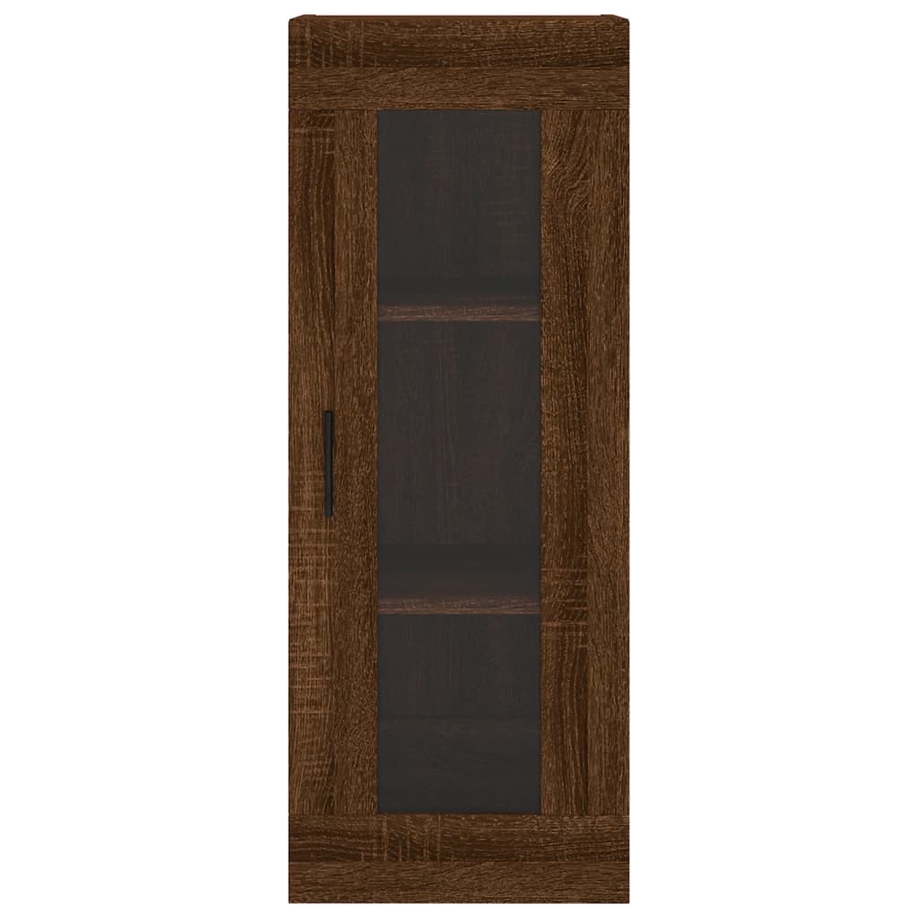 vidaXL Aparador alto madera contrachapada roble marrón 34,5x34x180 cm