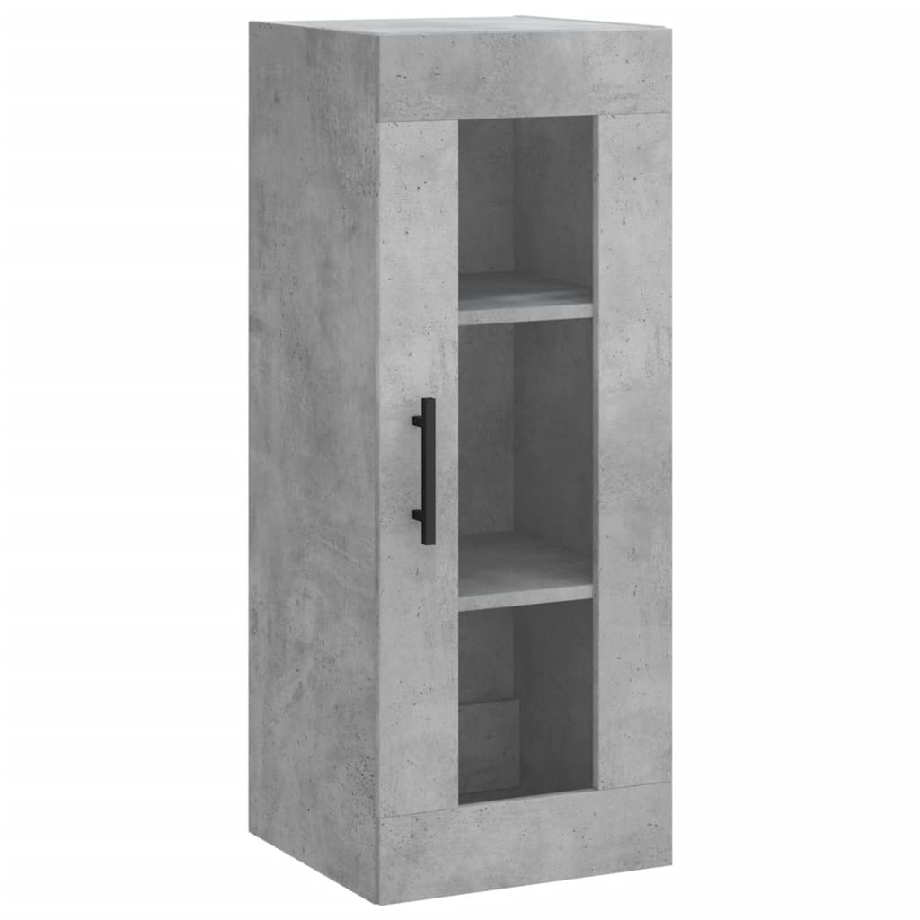 vidaXL Aparador de madera contrachapada gris hormigón 34,5x34x180 cm