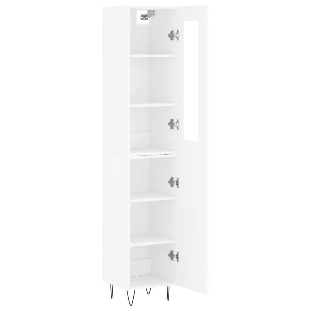 vidaXL Aparador alto madera contrachapada blanco 34,5x34x180 cm