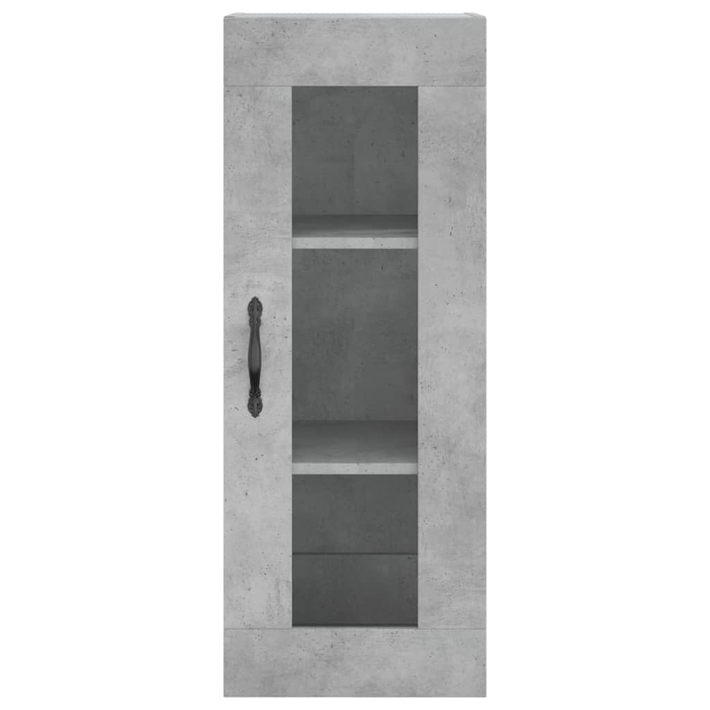 vidaXL Aparador de madera contrachapada gris hormigón 34,5x34x180 cm