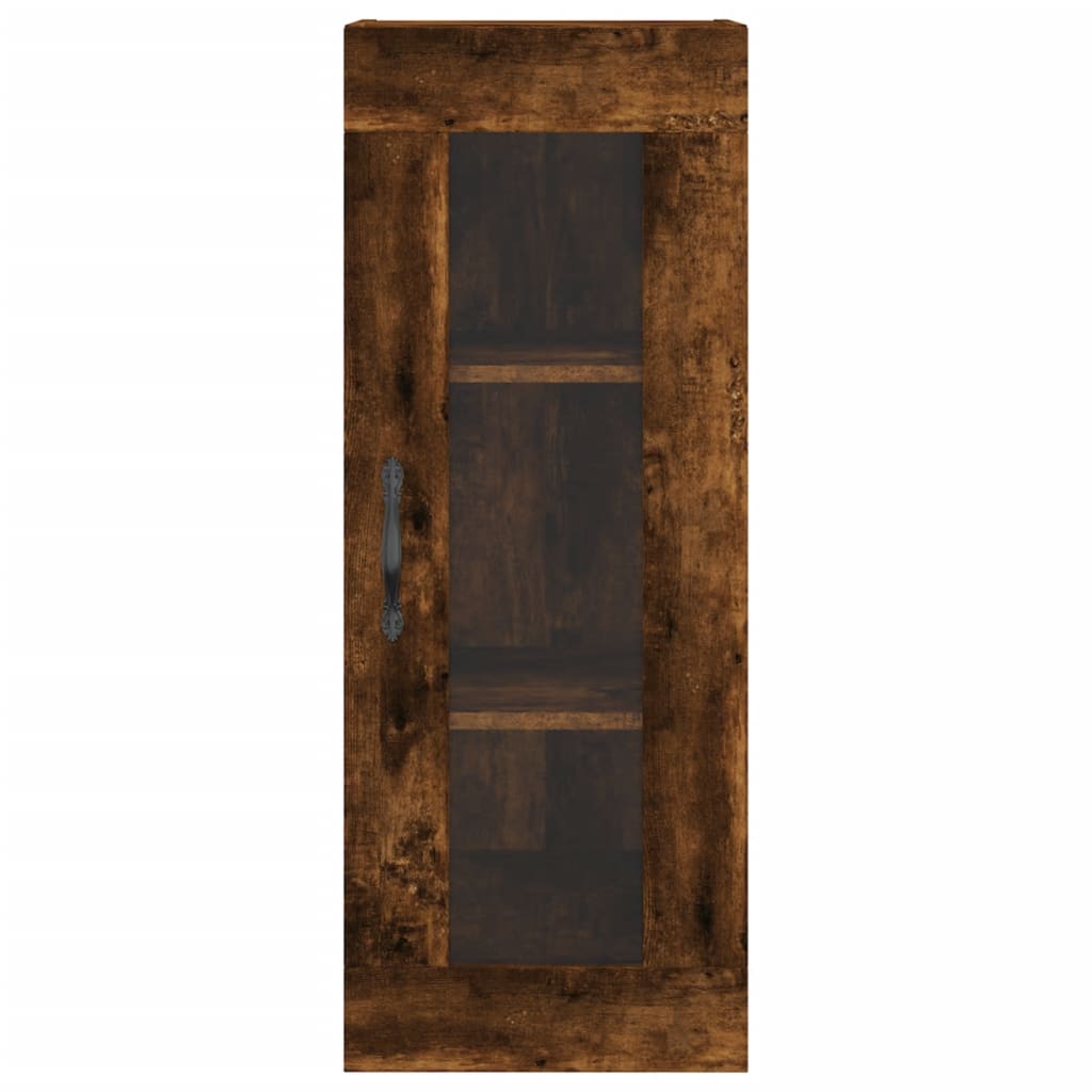 vidaXL Aparador de madera contrachapada roble ahumado 34,5x34x180 cm